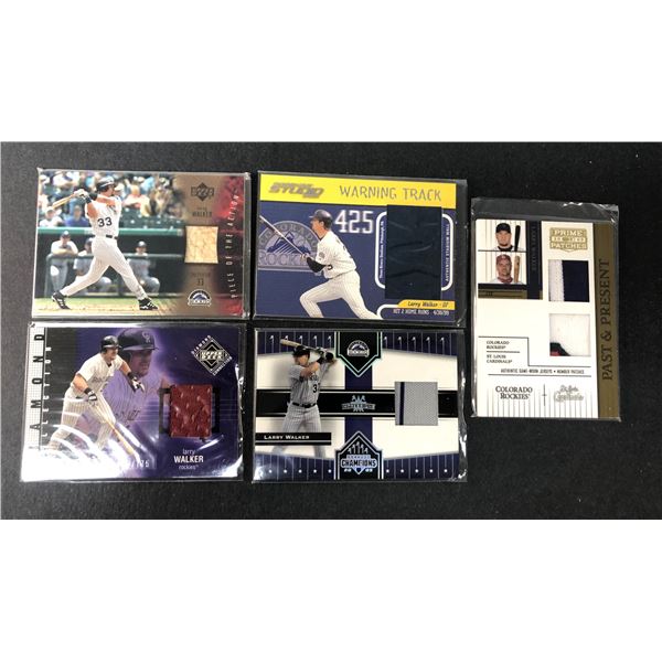 Larry Walker GAME USED Card Lot x5 - Canadian