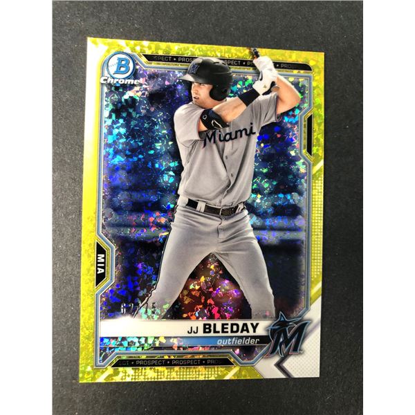 2021 Bowman Chrome Yellow Crackle - JJ Bleday - Marlins /75