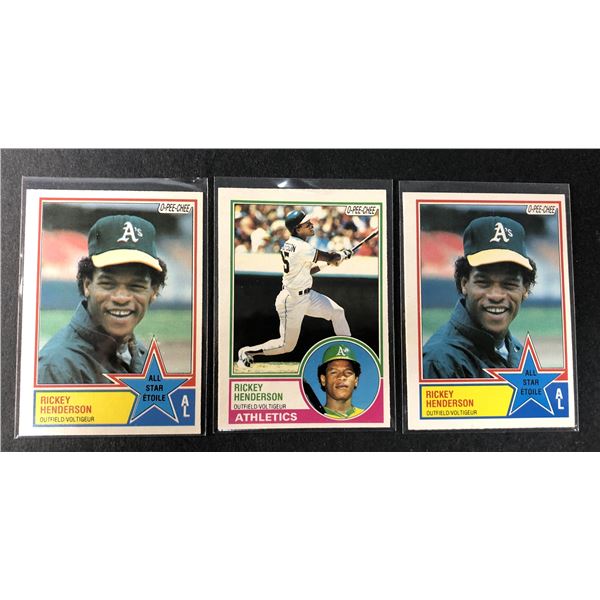 1983 OPC Rickey Henderson LOT x3