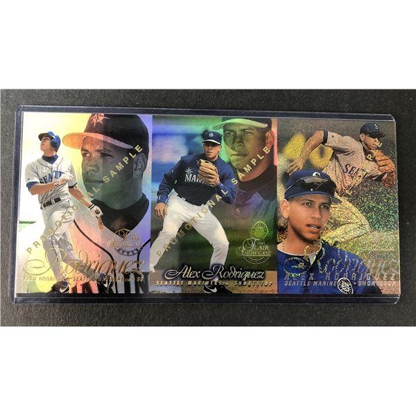 Alex Rodriguez 1997 FLAIR PROMO Triple Card Sheet  - Mariners
