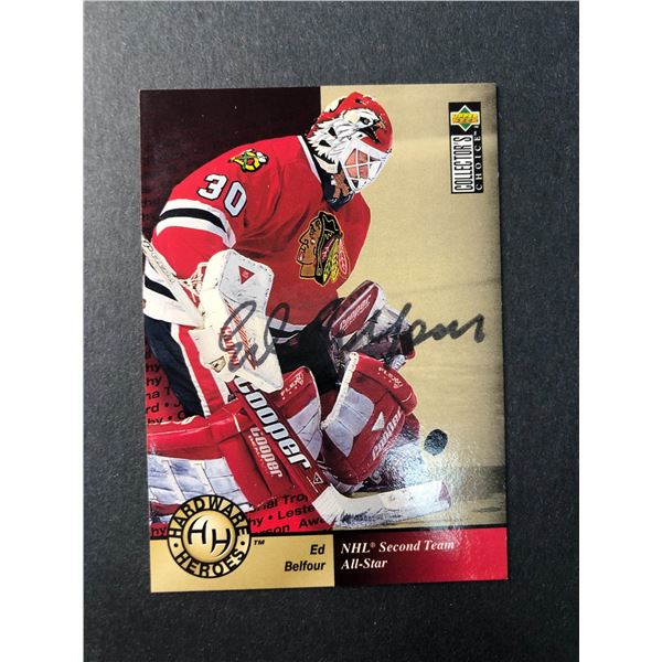 Ed BELFOUR Signed Card - Blackhawks