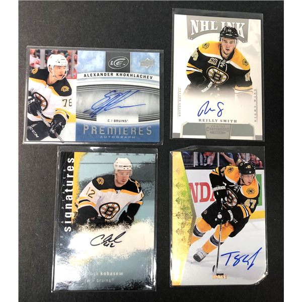 Bruins AUTOGRAPH LOT x4 - Smith, Kobasew, Krug