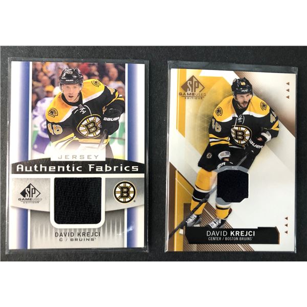David Krejci GAME USED Lot x2 - Bruins