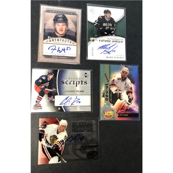 Hockey x5 AUTOGRAPHED Certified Cards