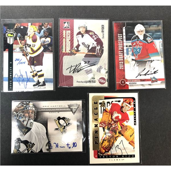 Hockey x5 AUTOGRAPHED Certified Cards