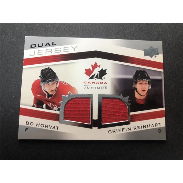 DUAL Jersey Card - Bo Horvat & Reinhart - Team CANADA 2014
