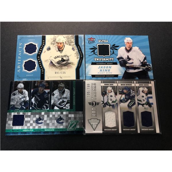 Canucks GAME USED Lot x4 -Sedin, Kesler, Hansen