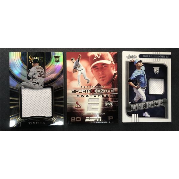 Baseball GAME USED Jersey Cards Lot x3