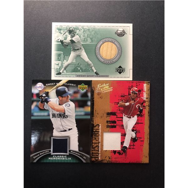 Baseball Legends GAME USED Card Lot x3 - Larkin, Evans, Edgar