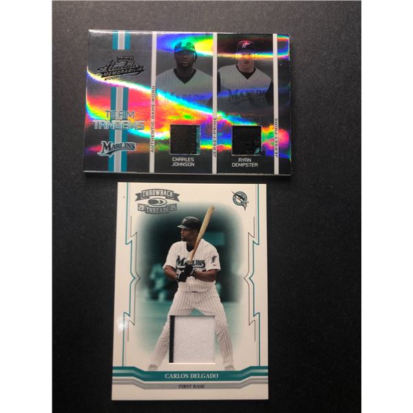 Carlos Delgado & Ryan Dempster GAME USED Lot x2 - Marlins