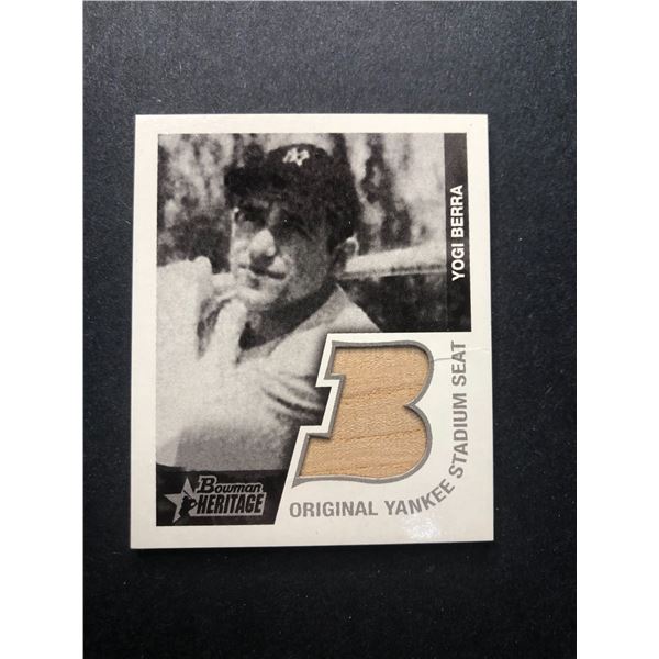 Yogi BERRA Game Used Seat Card - Yankees
