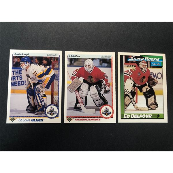 Hockey Goalie ROOKIE Card Lot x3 - Belfour, Joseph
