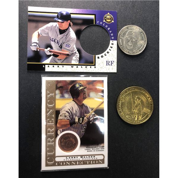 Larry Walker Medallion & Card LOT - Rockies