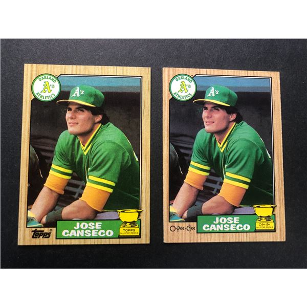 Jose Canseco 1987 Topps & OPC LOT - AS Rookie