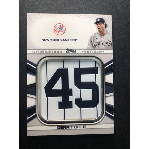 Gerrit COLE Jersey Number Medallion - Yankees
