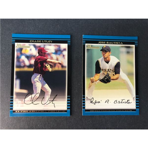 Chase Utley & Jose Bautista ROOKIE CARD LOT - 2002 Bowman