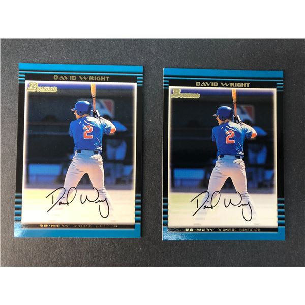 David Wright ROOKIE LOT x2 - 2002 Bowman