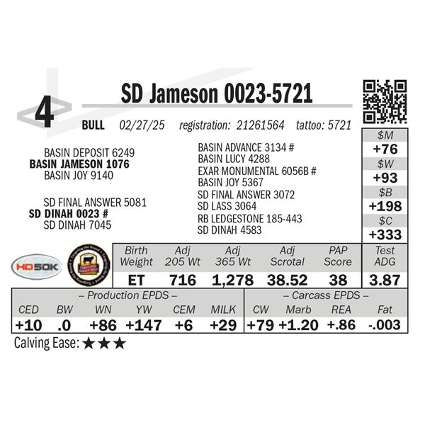 SD Jameson 0023-5721