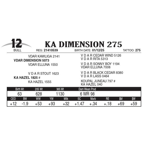 KA Dimension 275