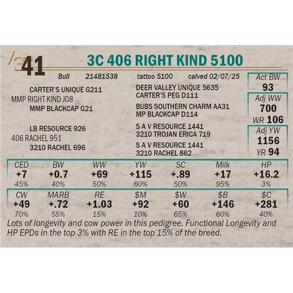 3C 406 Right Kind 5100