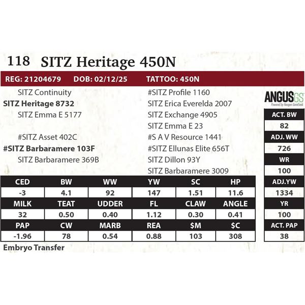 SITZ Heritage 450N