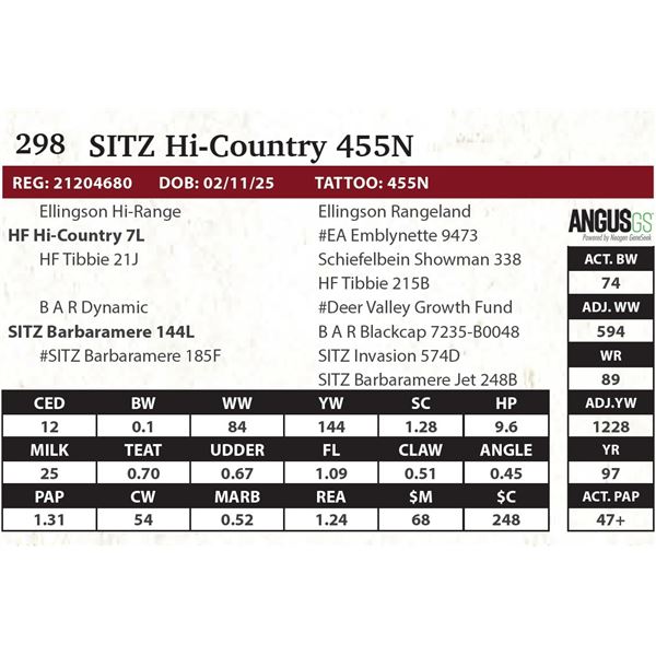 SITZ Hi-Country 455N