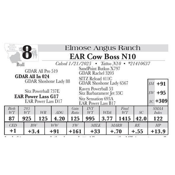 EAR Cow Boss N10