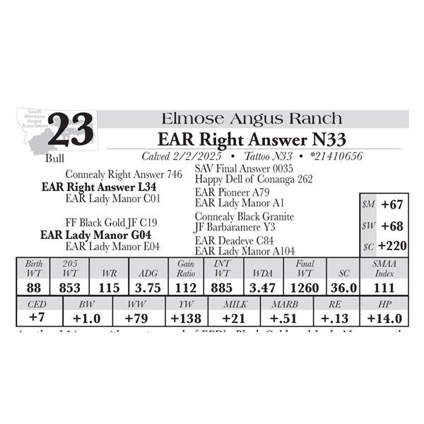 EAR Right Answer N33