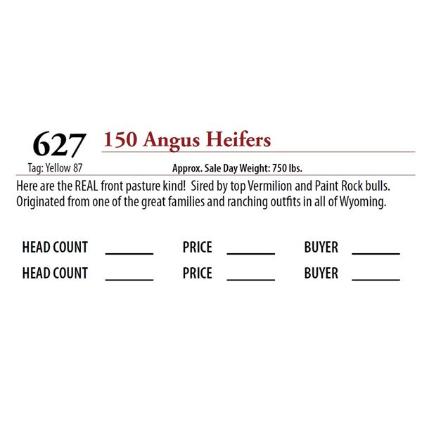148 ANGUS HEIFERS; Tag: Yellow 87