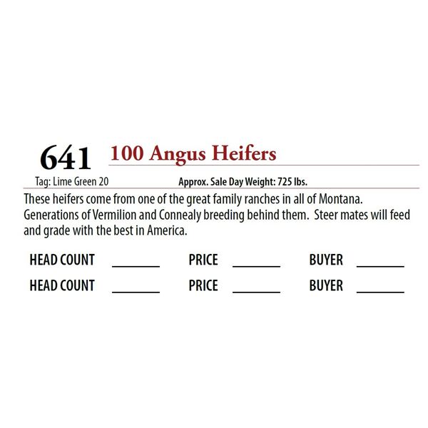 101 ANGUS HEIFERS; Tag: Lime Green 20