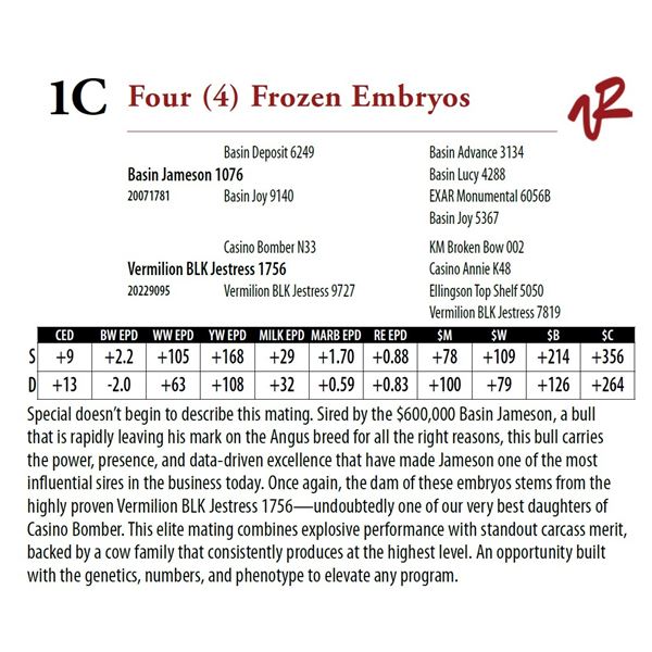Four (4) Frozen Embryos