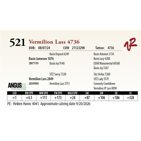Vermilion Lass 4736