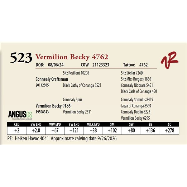 Vermilion Becky 4762