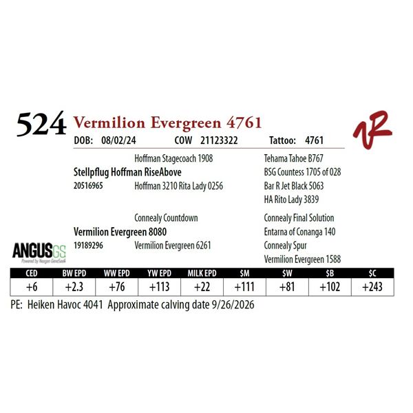 Vermilion Evergreen 4761