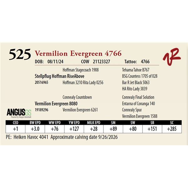Vermilion Evergreen 4766