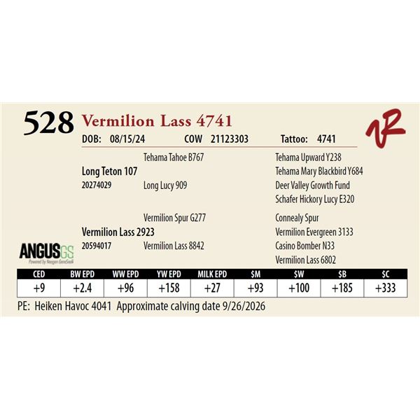 Vermilion Lass 4741