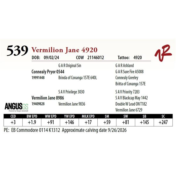 Vermilion Jane 4920