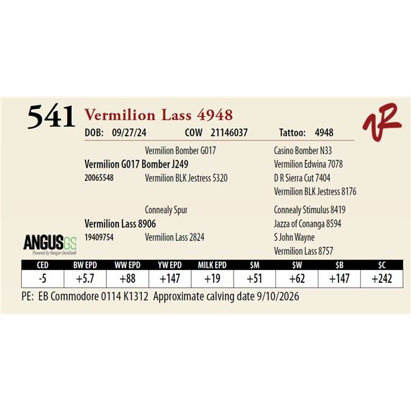Vermilion Lass 4948