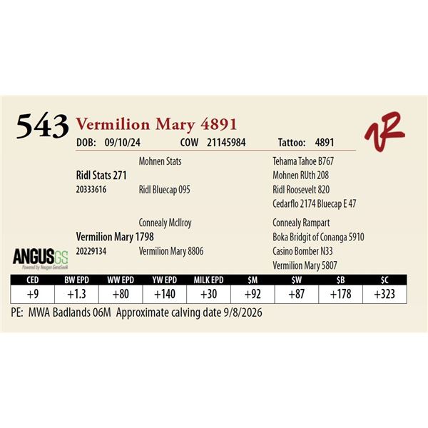Vermilion Mary 4891