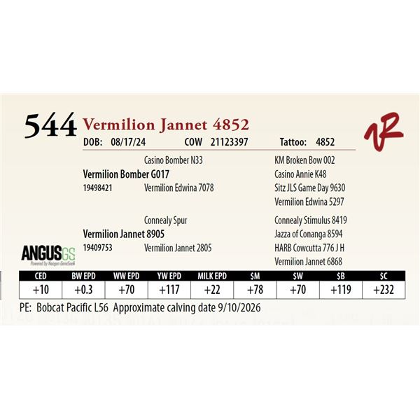 Vermilion Jannet 4852