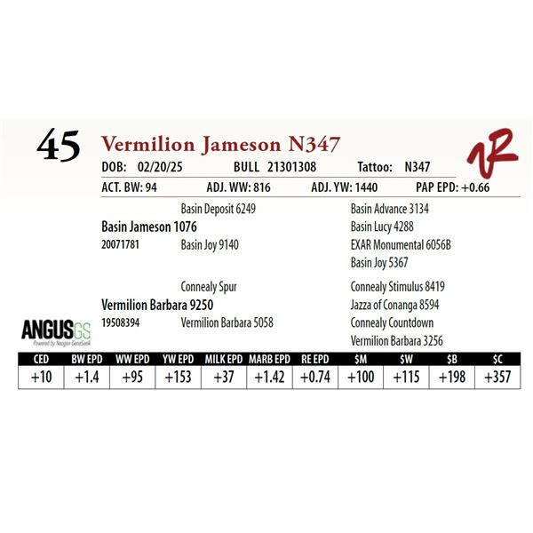 Vermilion Jameson N347