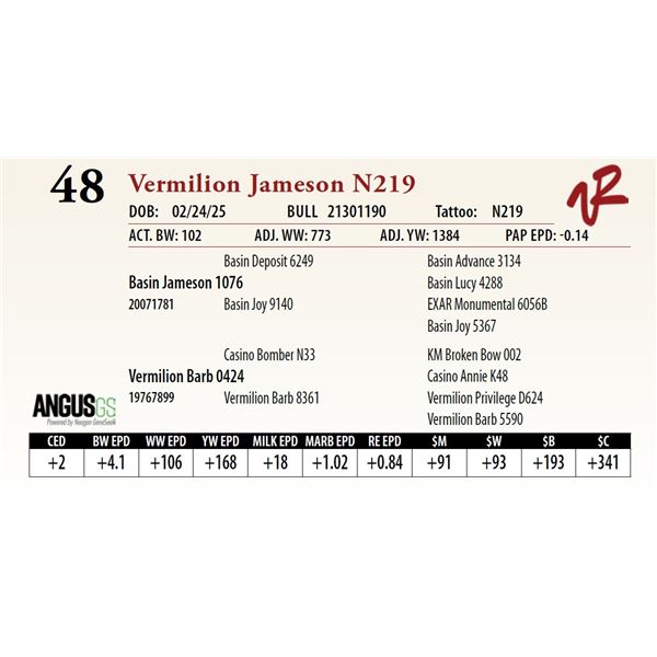 Vermilion Jameson N219