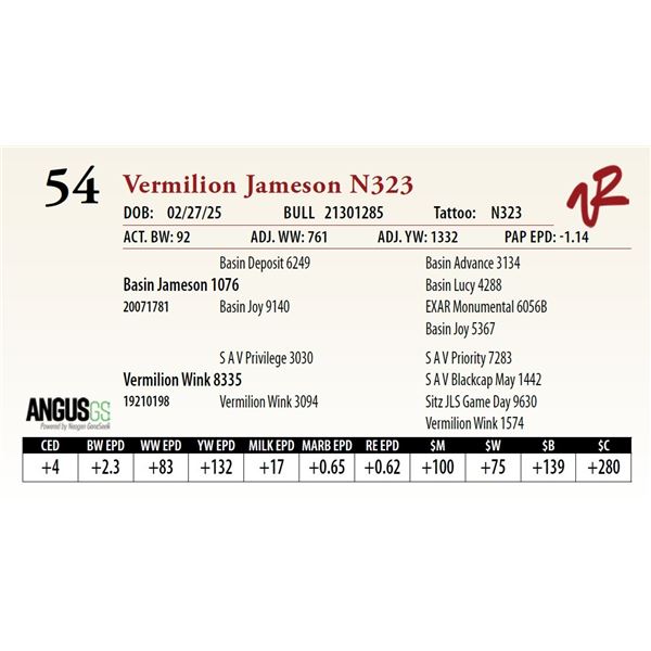 Vermilion Jameson N323
