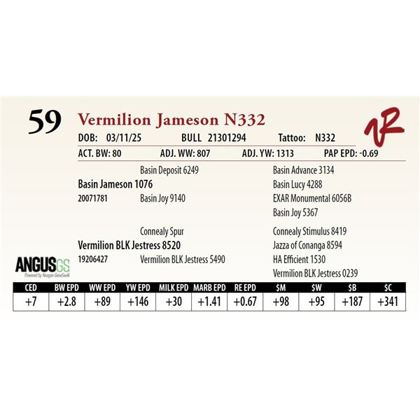 Vermilion Jameson N332