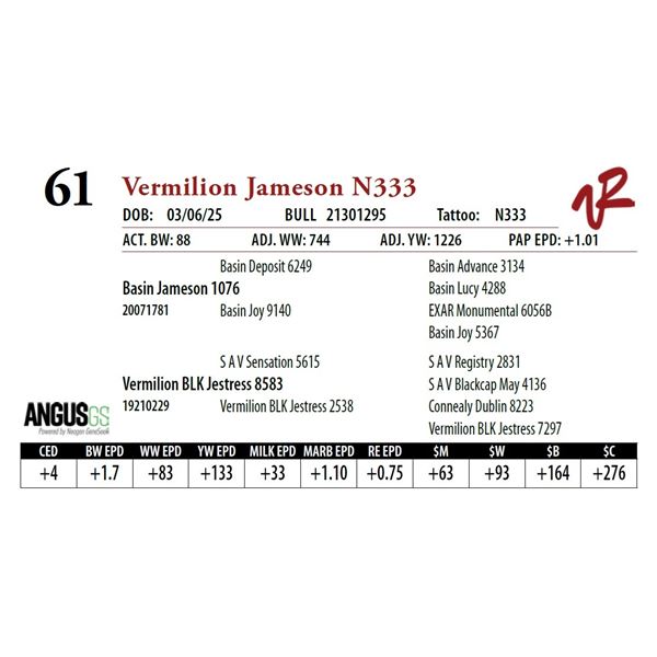 Vermilion Jameson N333