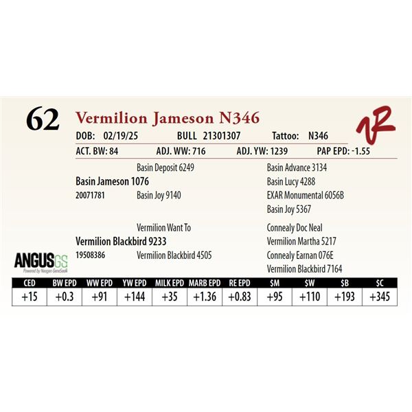 Vermilion Jameson N346