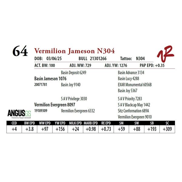 Vermilion Jameson N304