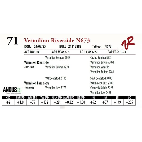 Vermilion Riverside N673