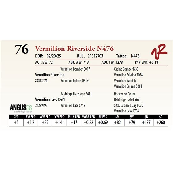 Vermilion Riverside N476