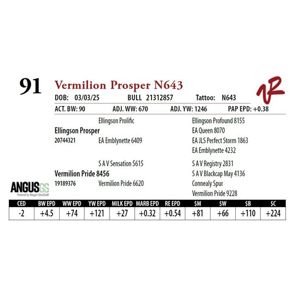 Vermilion Prosper N643